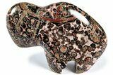 Carved Leopard Stone Bison - Mexico #308482-1